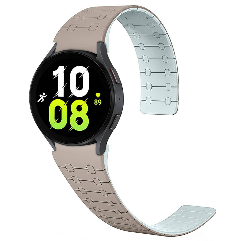 Samsung Galaxy Watch 6 44mm/20mm Çizgili Desenli Silikon Kordon (KRD-111) Haki