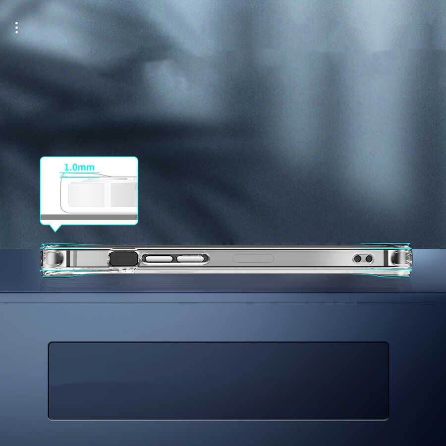 Apple  iPhone 13 Pro Kılıf Kamera Çıkıntılı Sararmaz Şeffaf Sert Metal Buton Pürüzsüz Kapak (fors) Renksiz