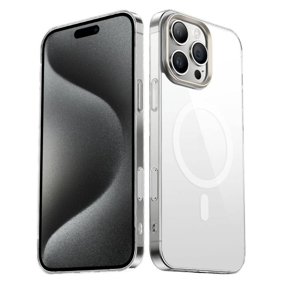 Apple iPhone 16 Pro Kılıf Wireless Şarj Özellikli Darbelere Karşı Korumalı Şeffaf Kapak (G-Glass) Şeffaf