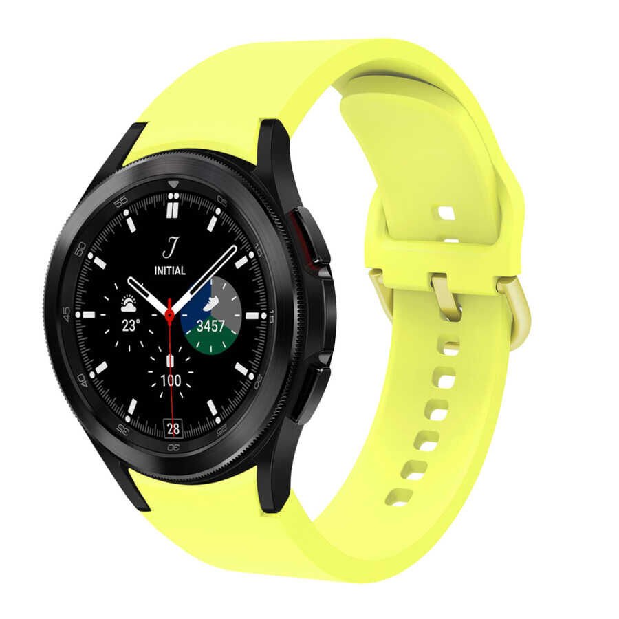 Samsung Galaxy Watch 4 Classic 42mm Silikon Kordon Esnek Yapılı Tasarım (krd-50) Sarı