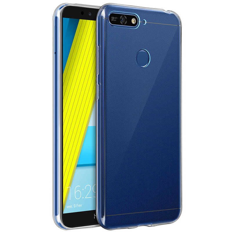Huawei Y7 2018 Şeffaf Kılıf Yumuşak İnce Tasarımlı Kapak (SÜPER) Renksiz