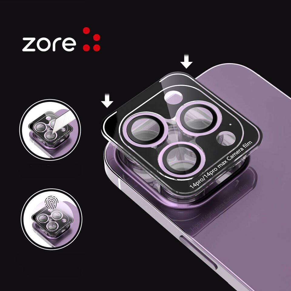 Apple iPhone 15 Pro HEPTEKİLETİŞİM CL-12 Premium Safir Parmak İzi Bırakmayan Anti-Reflective Kamera Lens Koruyucu