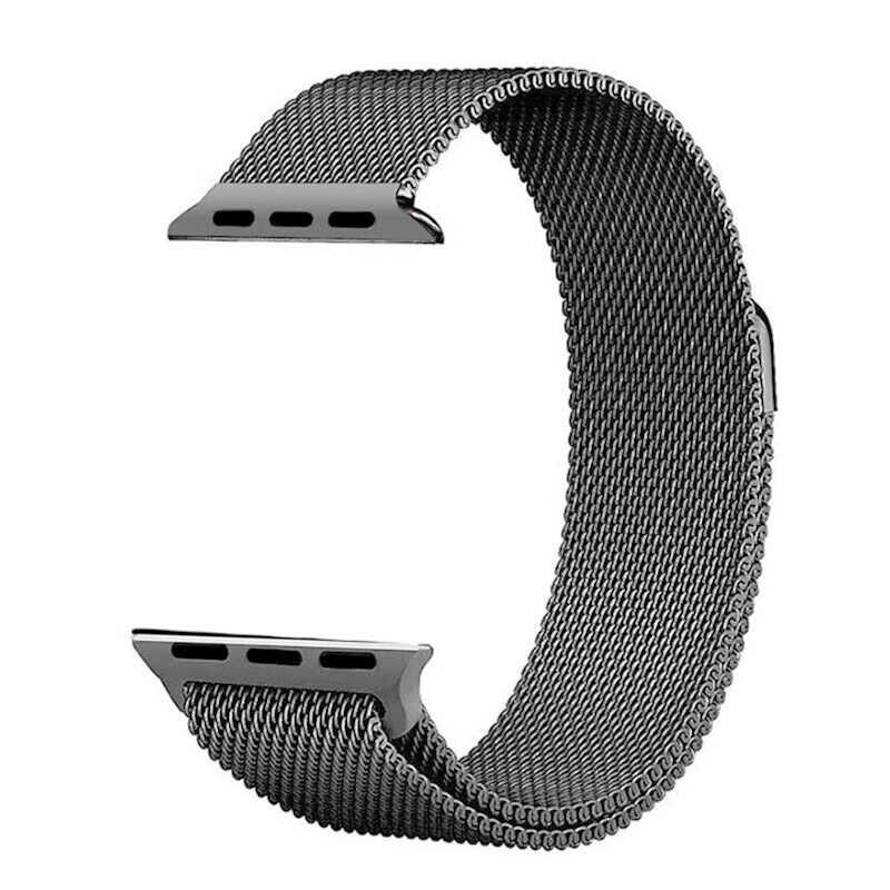 Apple Watch 2/3/4/5/6/7/8/se/ultra/nike 42mm 44mm 45mm 49mm Metal Kordon Paslanmaz Çelik (KRD-01) Gri
