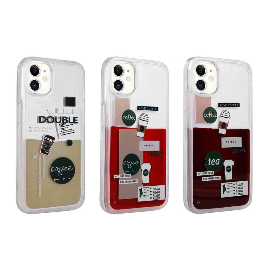 Apple iPhone 11 Kılıf Desenli Sıvılı HEPTEKİLETİŞİM Drink Silikon Kapak
