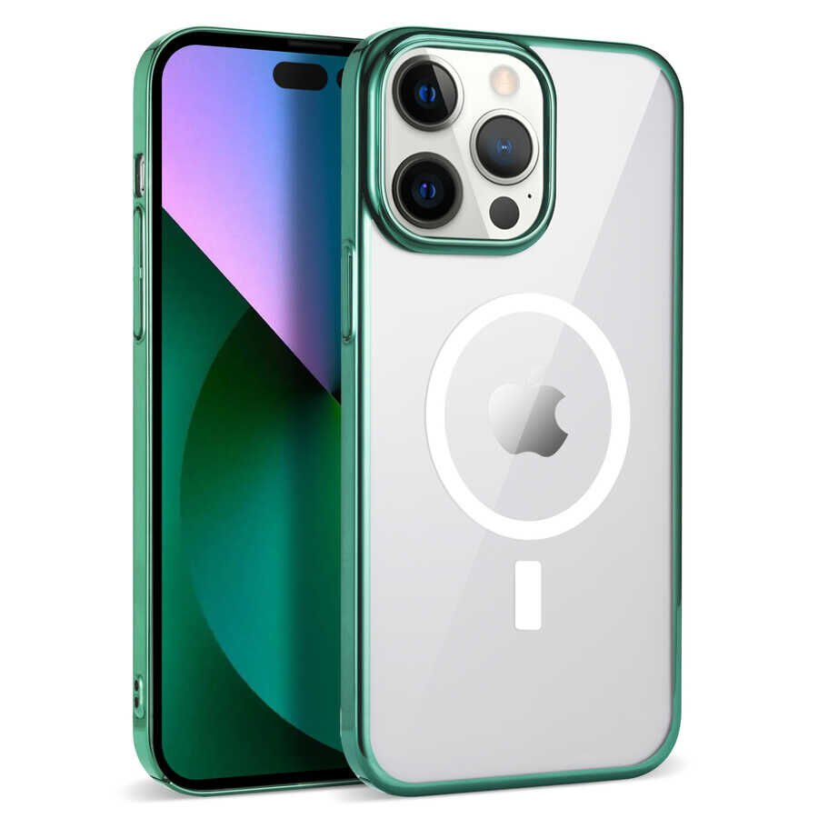 Apple iPhone 13 Pro Max Kılıf HEPTEKİLETİŞİM Wireless Şarj Özellikli Pixel Magsafe Kapak