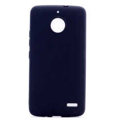 Lenovo Moto E4 Kılıf Yumuşak Dokulu Soft Esnek İnce Mat Renkli Silikon Kapak (PREMİER) Lacivert