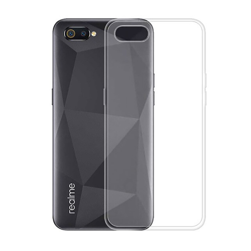 Realme C2 Şeffaf Kılıf Yumuşak İnce Tasarımlı Kapak (SÜPER) Renksiz