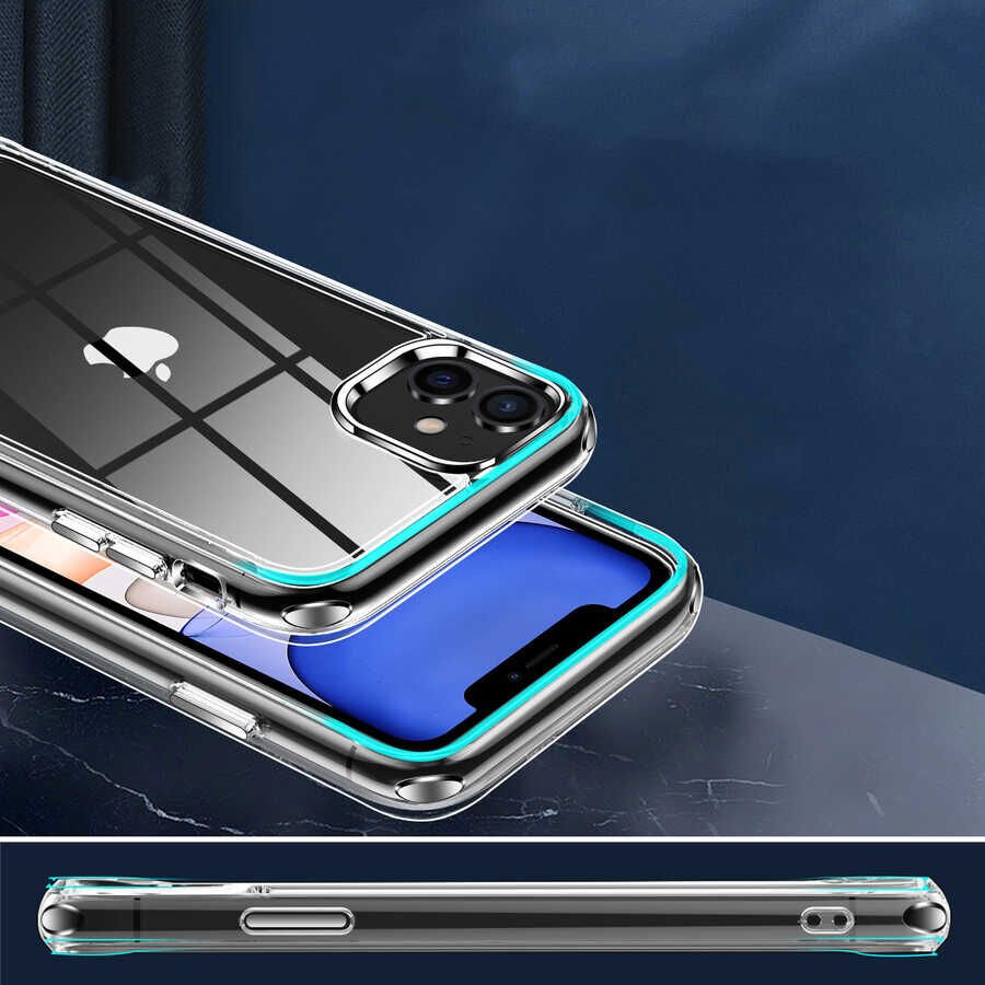 Apple iPhone 11 Kılıf Kamera Çıkıntılı Sararmaz Şeffaf Sert Metal Buton Pürüzsüz Kapak (fors) Renksiz