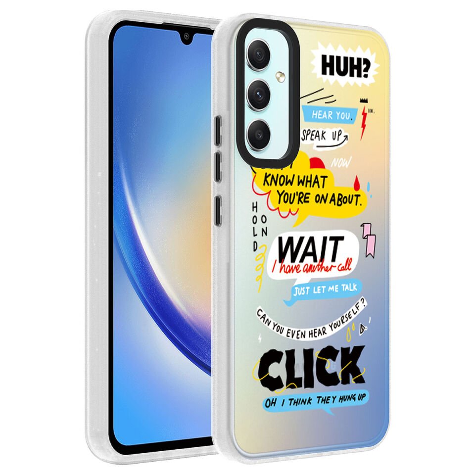 Samsung Galaxy A34 Kılıf Kamera Çıkıntılı Desenli Tasarımlı Sert Kapak (Dragon) Kelimeler