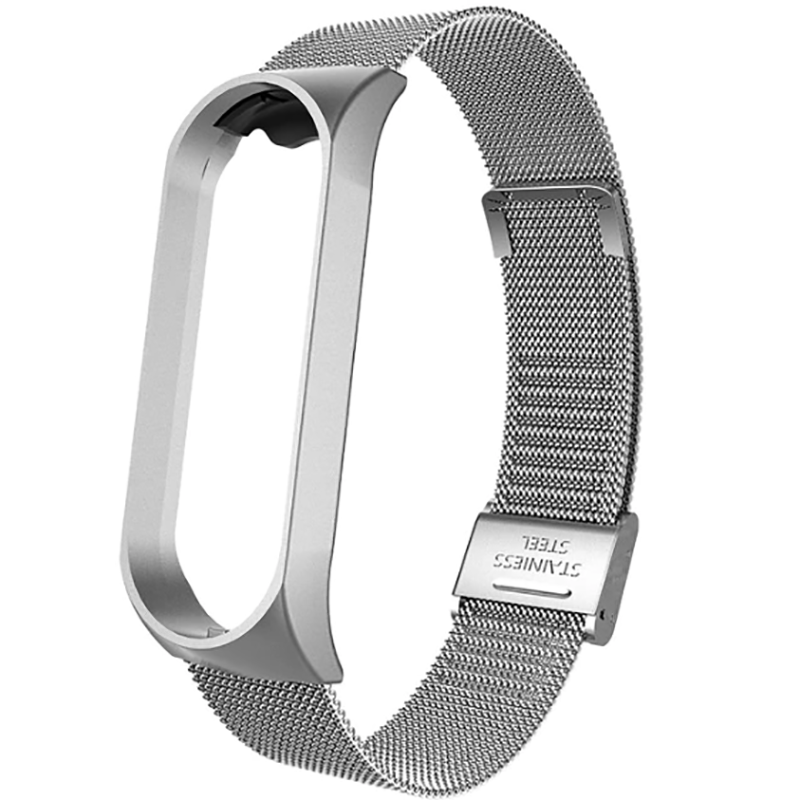 Xiaomi Mi Band 3 / Mi Band 4 Metal Kordon Paslanmaz Çelik Örgü Tasarımlı (KRD-01) Gold