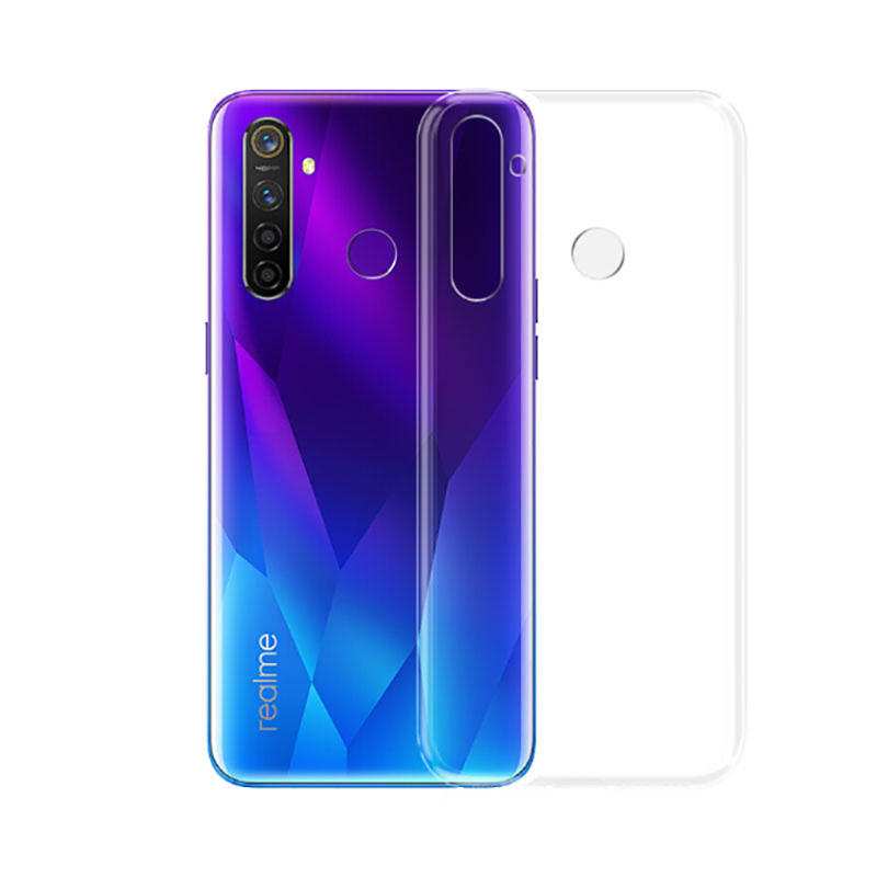 Realme 5 Pro Şeffaf Kılıf Yumuşak İnce Tasarımlı Kapak (SÜPER) Renksiz
