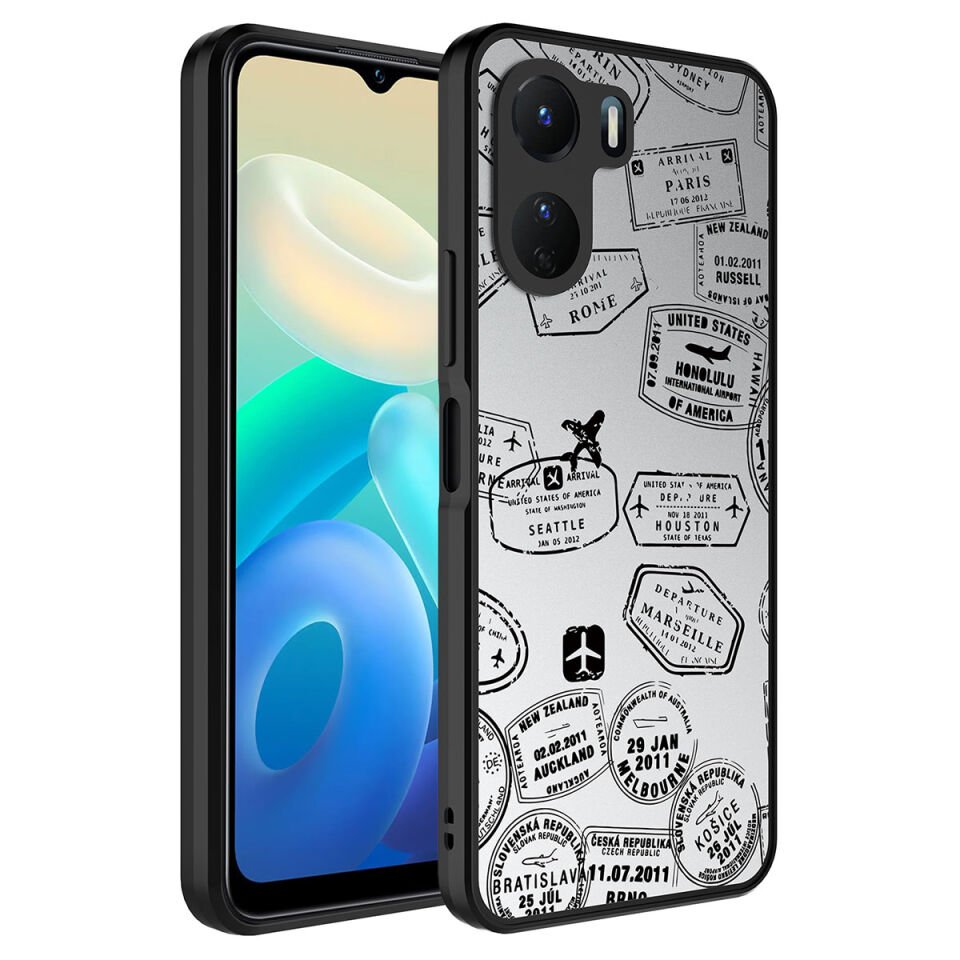 Vivo Y16 Kılıf Aynalı Desenli Kamera Korumalı Parlak HEPTEKİLETİŞİM Mirror Kapak
