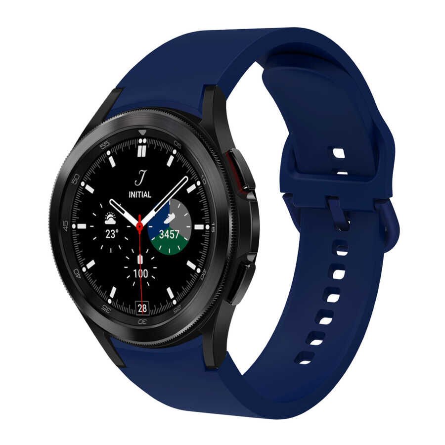 Samsung Galaxy Watch 4 44mm Silikon Kordon Esnek Yapılı Tasarım (krd-50) Petrol Mavi