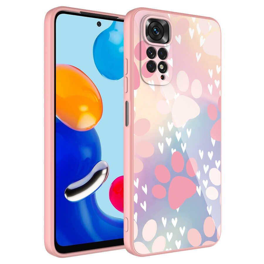 Xiaomi Redmi Note 11 Global Kılıf Kamera Korumalı Bulut Desenli Sert Parlak Silikon Kapak (Epoksi) NO4