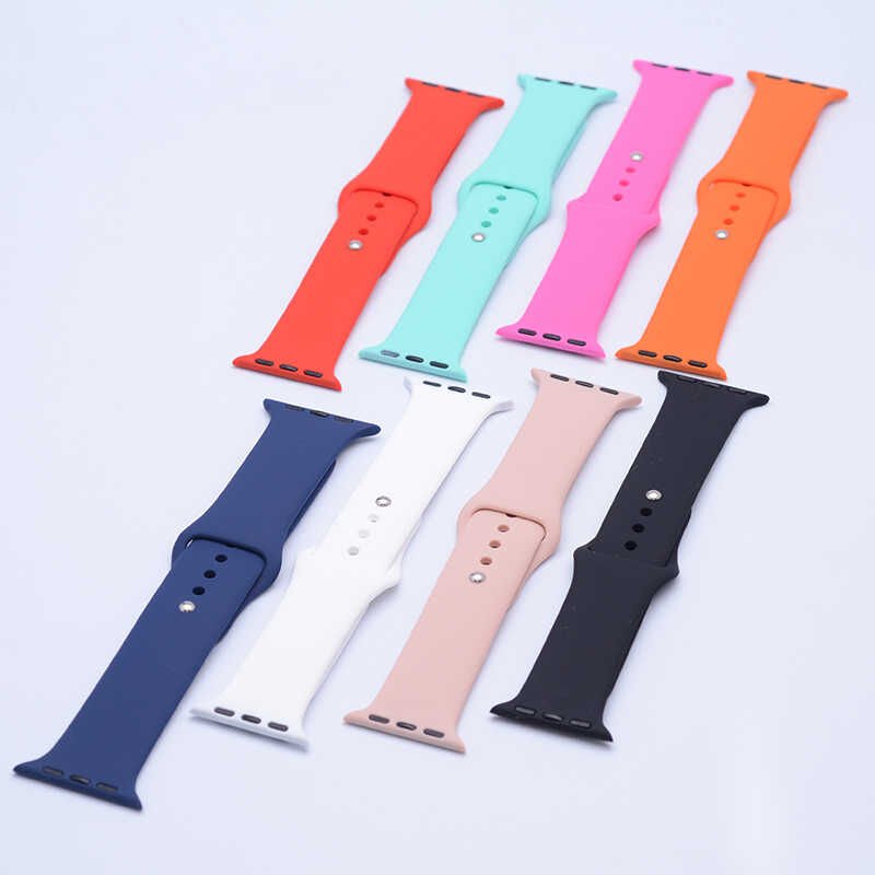Apple Watch 2/3/4/5/6/7/8/se/nike 38mm 40mm 41mm Silikon Kordon Soft Tasarım (Klasik) Kırmızı