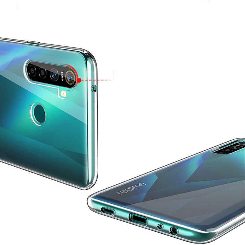 Realme 5İ Şeffaf Kılıf Yumuşak İnce Tasarımlı Kapak (SÜPER) Renksiz