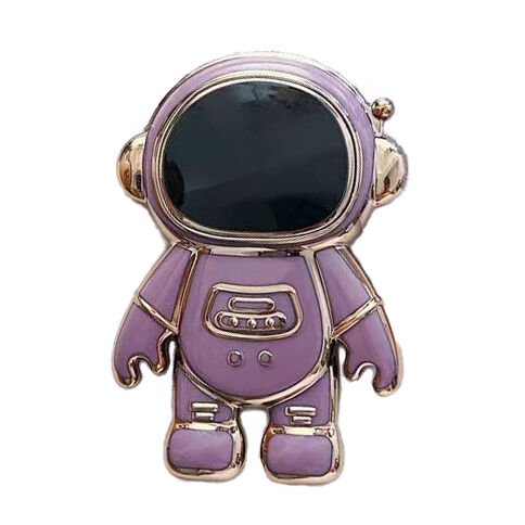 Space Astronot Figürlü Cep Telefonu Standı Parlak Yapısı İle Şık ve Göz Alıcı Görünüm Lila