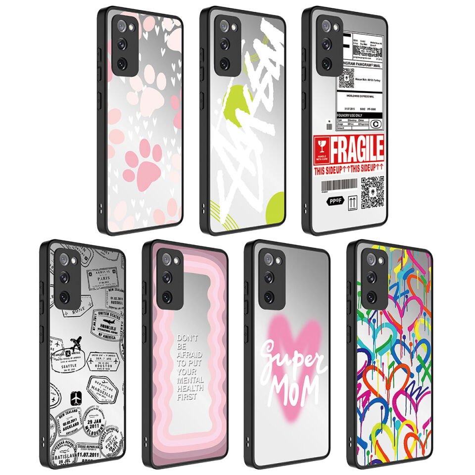 Samsung Galaxy S20 FE Kılıf Aynalı Desenli Kamera Korumalı Parlak HEPTEKİLETİŞİM Mirror Kapak