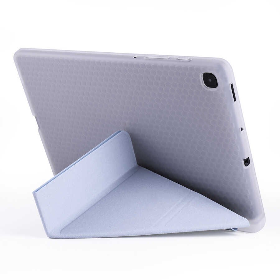 Samsung Galaxy Tab S6 Lite P610 P615 P617 Kılıf Kalem Bölmeli Standlı Kılıf (TR) Mavi