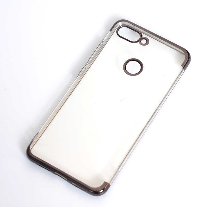 Xiaomi Mi 8 Lite Kılıf Dört Köşe Renkli Lazer Şeffaf Silikon Kapak (GLİTTER) Gri