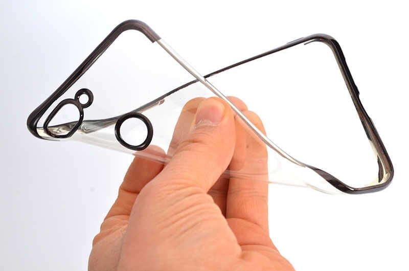 Xiaomi Mi 8 Lite Kılıf Dört Köşe Renkli Lazer Şeffaf Silikon Kapak (GLİTTER) Gri