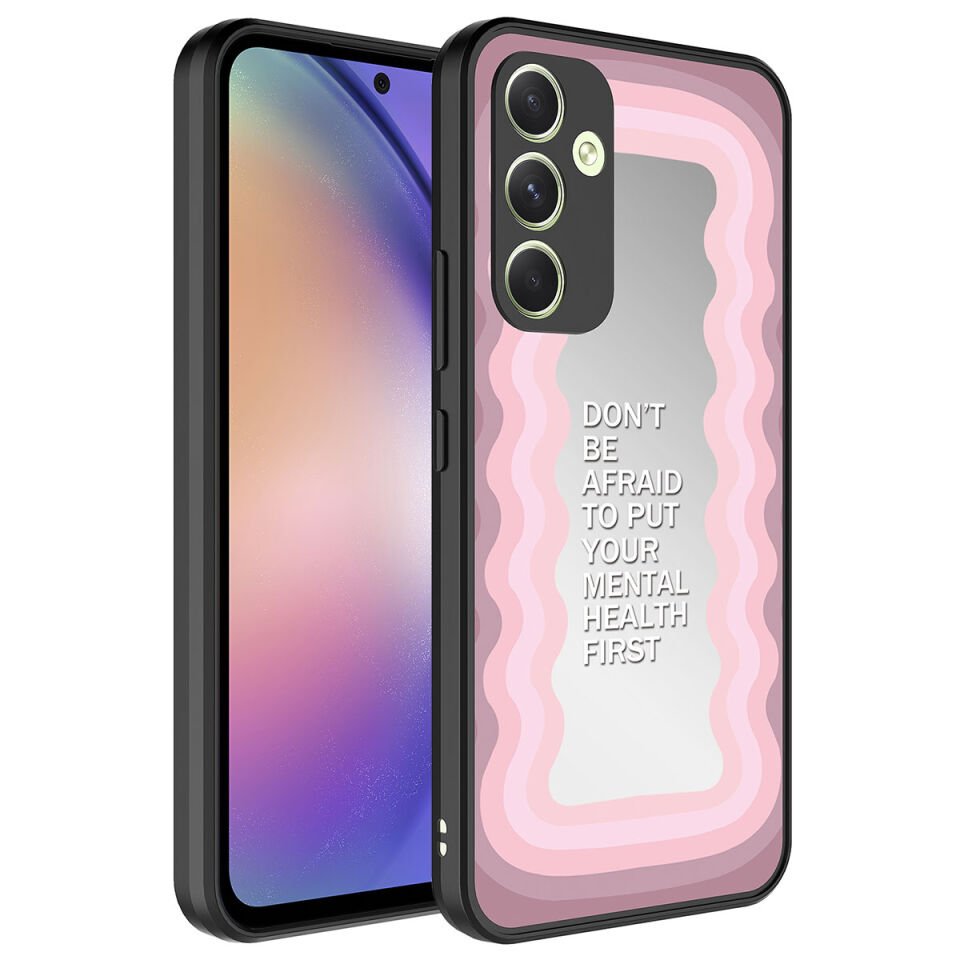 Samsung Galaxy A54 Kılıf Aynalı Desenli Kamera Korumalı Parlak HEPTEKİLETİŞİM Mirror Kapak