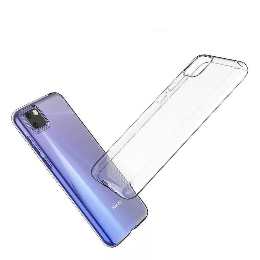 Huawei Y5P Şeffaf Kılıf Yumuşak İnce Tasarımlı Kapak (SÜPER) Renksiz