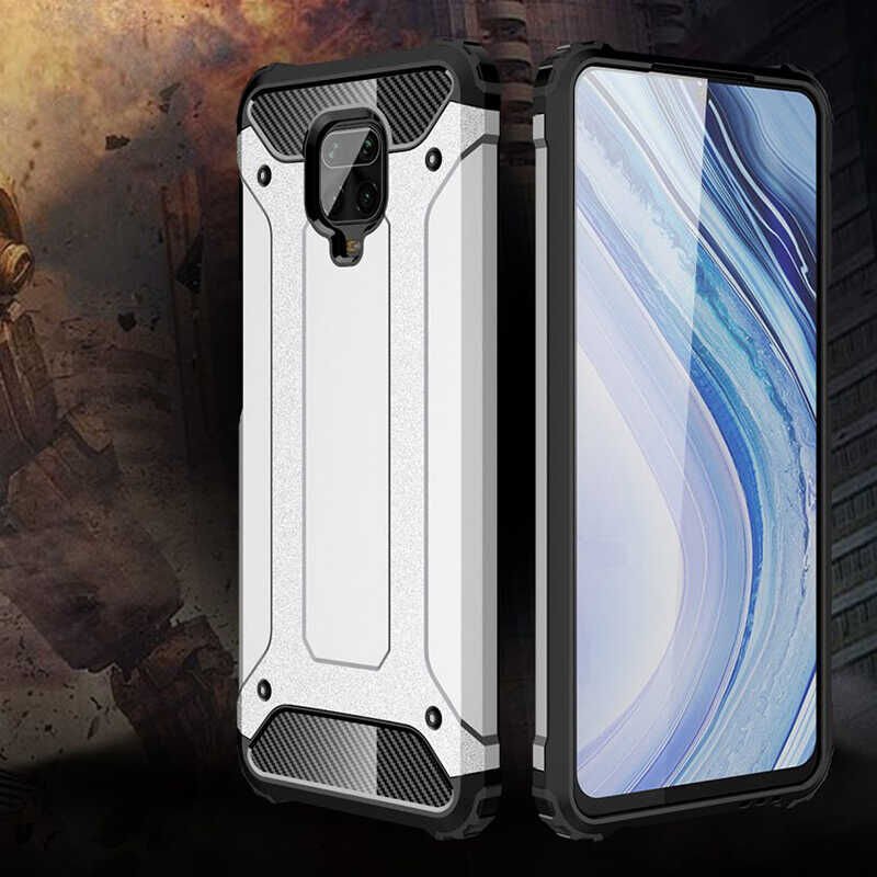 Xiaomi Redmi Note 9 Pro Kılıf Armor Köşe Korumalı Çift Katman Tank Zırh Kapak (CRASH) Rose Gold