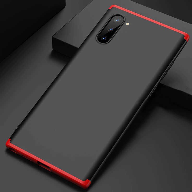 Samsung Galaxy Note 10 Kılıf 360 Tam Koruma Ön Ve Arka Sert Mika Kapak Orjinal Ays Gkk Kapak Kırmızı