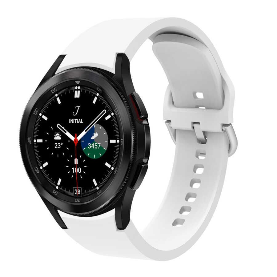 Samsung Galaxy Watch 4 Classic 46mm Silikon Kordon Esnek Yapılı Tasarım (krd-50) Beyaz
