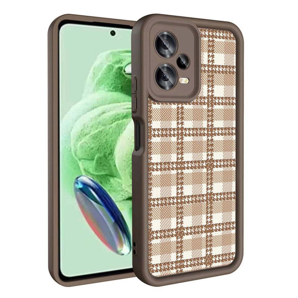 Xiaomi Redmi Note 12 5G Kılıf Kamera Korumalı Baskılı Arka Yüzey Kapak (Klas) Beyaz