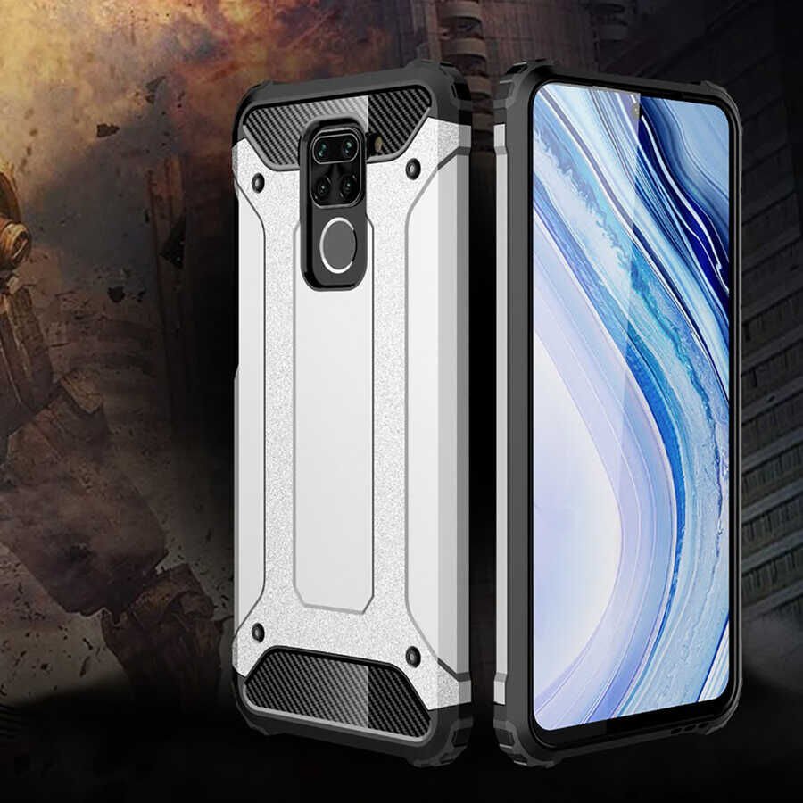 Xiaomi Redmi Note 9 Kılıf Armor Köşe Korumalı Çift Katman Tank Zırh Kapak (CRASH) Kırmızı