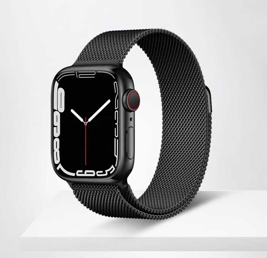 Apple Watch 2/3/4/5/6/7/8/se/ultra/nike 42mm 44mm 45mm 49mm Metal Kordon Paslanmaz Çelik (KRD-01) Kırmızı