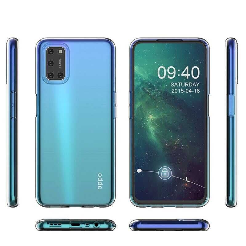Oppo A92 Şeffaf Kılıf Yumuşak İnce Tasarımlı Kapak (SÜPER) Renksiz