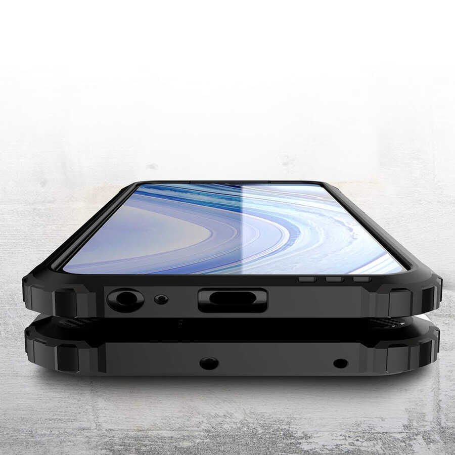 Xiaomi Redmi Note 9 Kılıf Armor Köşe Korumalı Çift Katman Tank Zırh Kapak (CRASH) Mavi