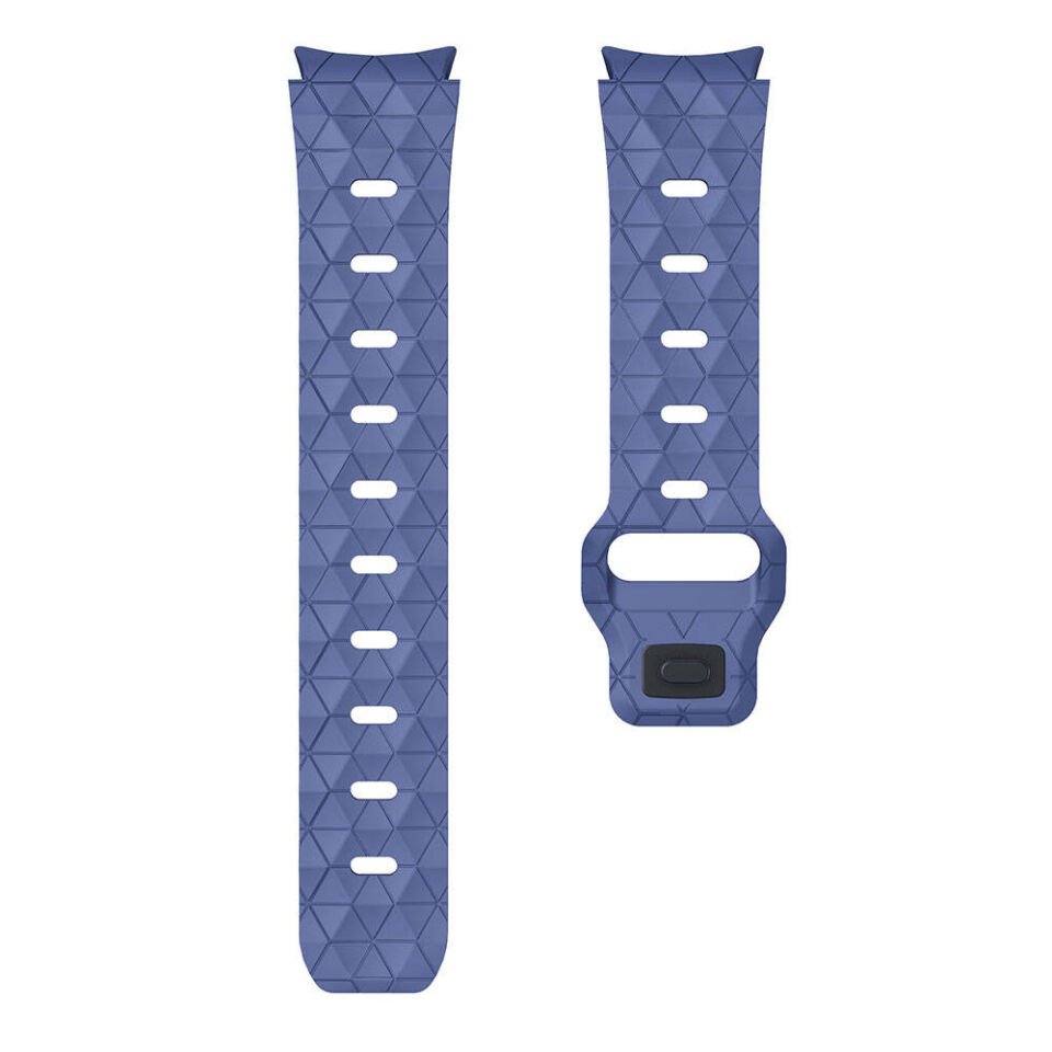 Samsung Galaxy Watch 6 44mm 20mm Futbol Desenli Spor Tasarımlı Silikon Kordon (KRD-116) Siyah-Gri