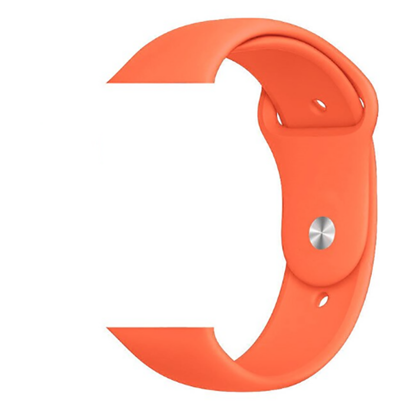 Apple Watch 2/3/4/5/6/7/8/se/nike 38mm 40mm 41mm Silikon Kordon Soft Tasarım (Klasik) Turuncu