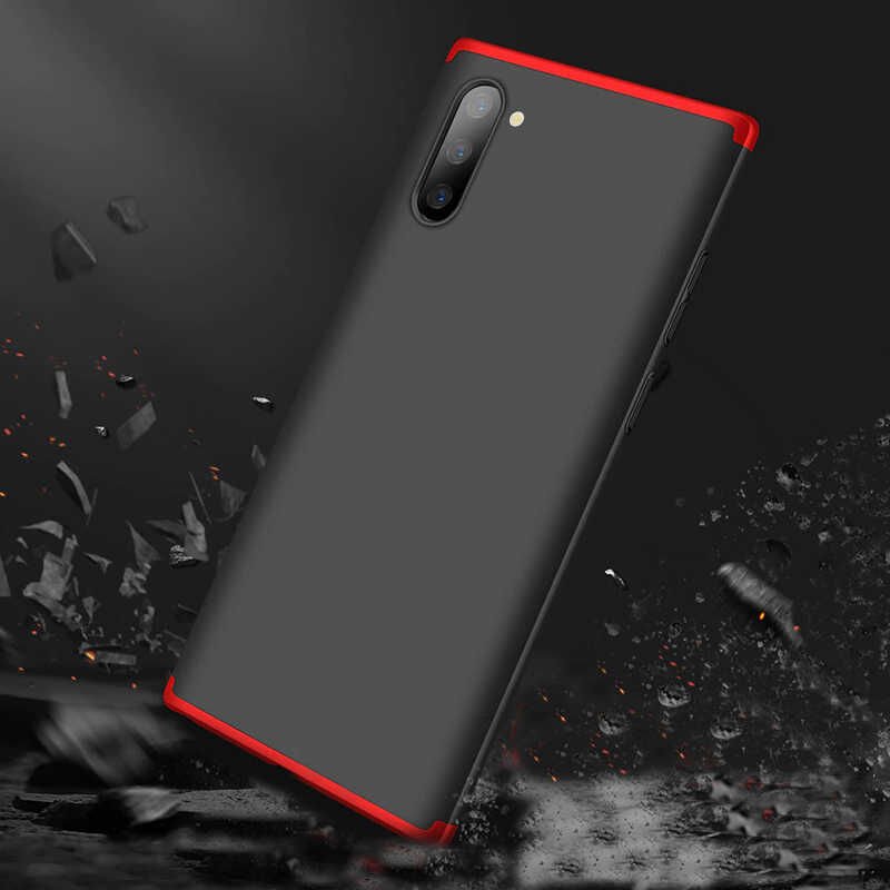 Samsung Galaxy Note 10 Kılıf 360 Tam Koruma Ön Ve Arka Sert Mika Kapak Orjinal Ays Gkk Kapak Siyah-Mavi