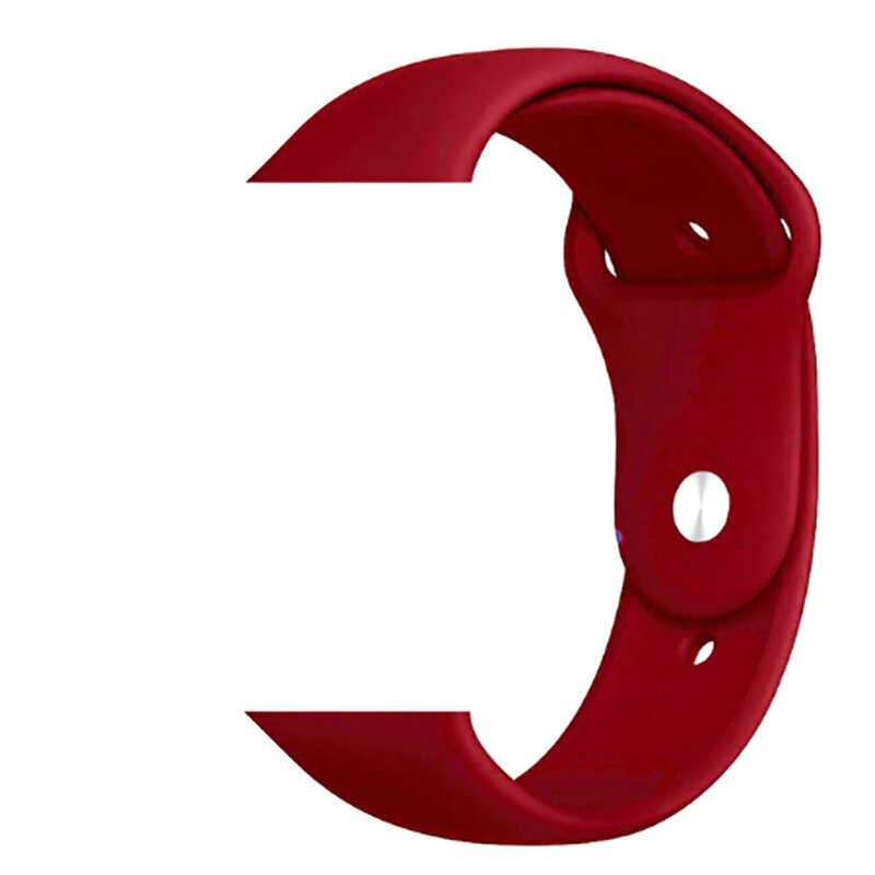 Apple Watch 2/3/4/5/6/7/8/se/nike 38mm 40mm 41mm Silikon Kordon Soft Tasarım (Klasik) Chinese Red