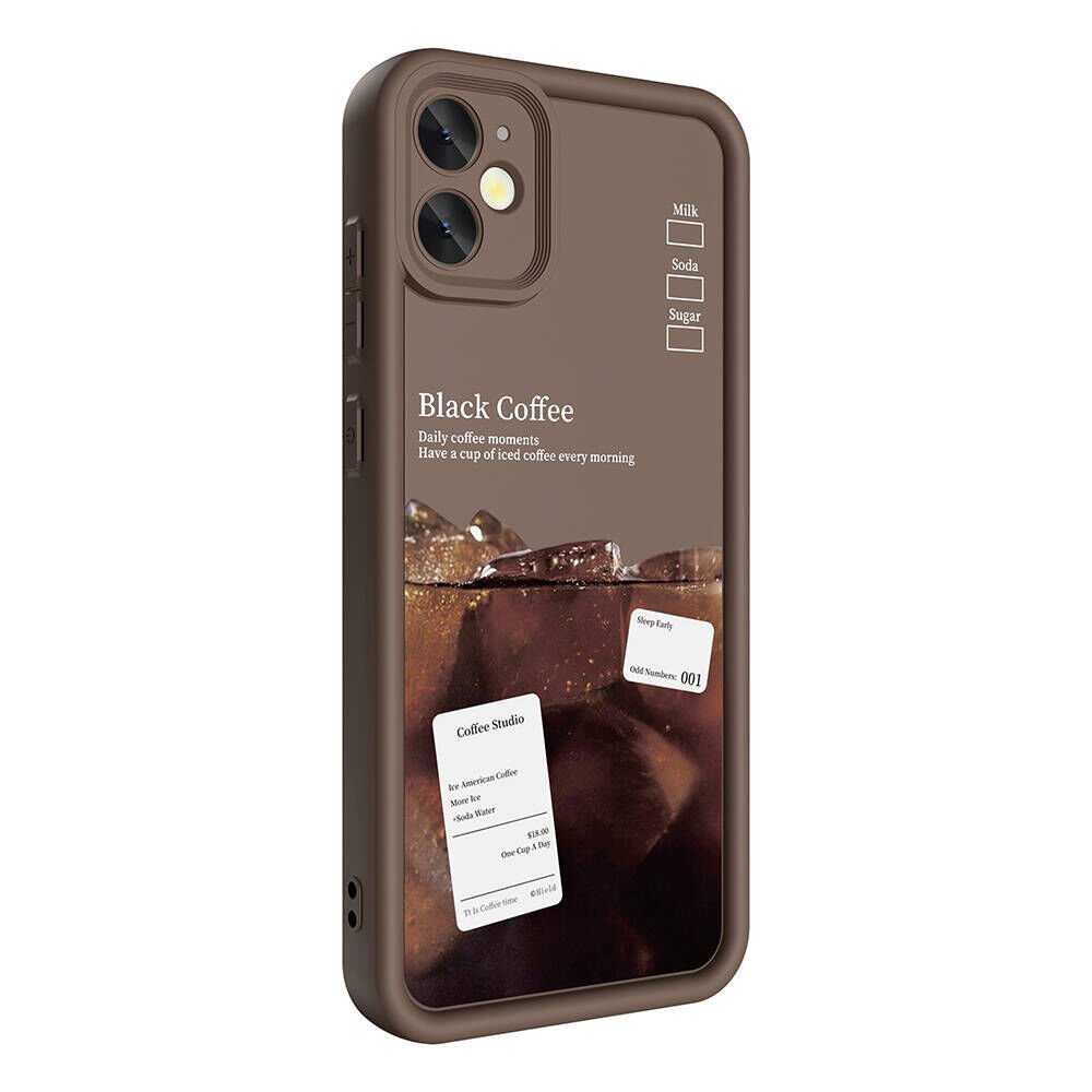 Apple iPhone 11 Kılıf Kamera Korumalı Baskılı Arka Yüzey Kapak (Klas) Koyu Kahve