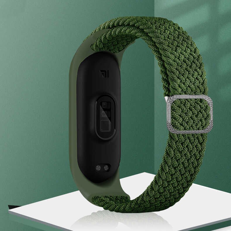Xiaomi Mi Band 3/4/5/6 Örgülü Kordon Esnek Yapılı Metal Tokalı Tasarım (KRD-49) Siyah