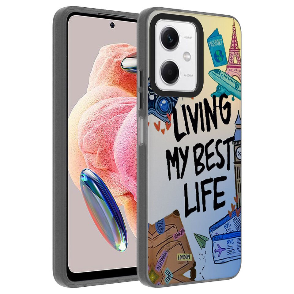 Xiaomi Redmi Note 12 4G Kılıf Kamera Çıkıntılı Desenli Tasarımlı Sert Kapak (Dragon) Seyahat