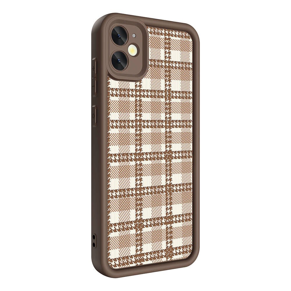 Apple iPhone 11 Kılıf Kamera Korumalı Baskılı Arka Yüzey Kapak (Klas) Açık Kahve