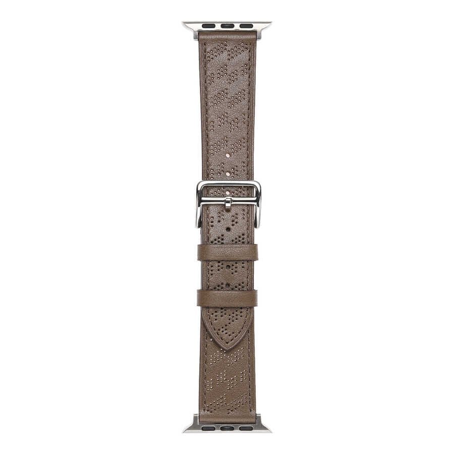 Apple Watch 2/3/4/5/6/7/8/se/nike 38mm 40mm 41mm Suni Deri Kordon Strap Kayış Tasarım (KRD-76) Kahverengi