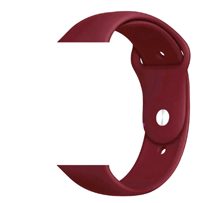 Apple Watch 2/3/4/5/6/7/8/se/nike 38mm 40mm 41mm Silikon Kordon Soft Tasarım (Klasik) 27-Wine Red