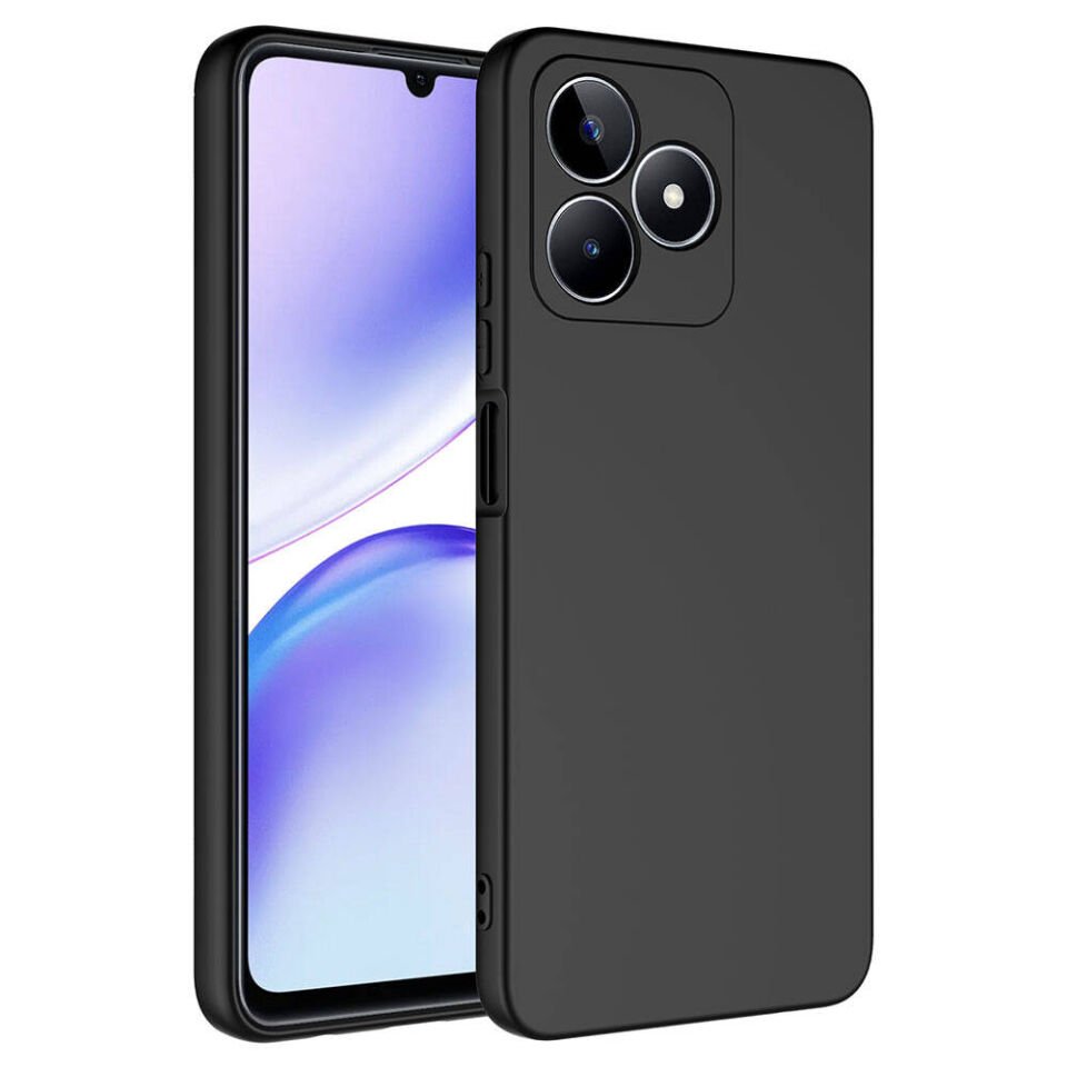 Realme C53 Kılıf Kadife İç Yüzey Yumuşak Dokulu Kamera Korumalı Kapak (MARA) Siyah
