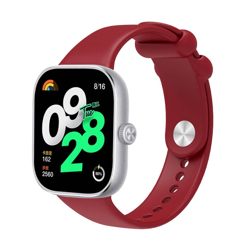 Xiaomi Redmi Watch 4 Silikon Kordon (KRD-109) Koyu Kırmızı