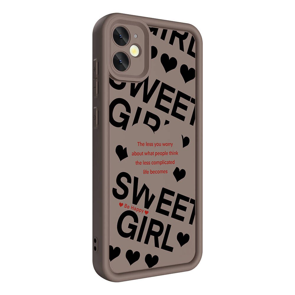 Apple  iPhone 12 Kılıf Kamera Korumalı Baskılı Arka Yüzey Kapak (Klas) Siyah