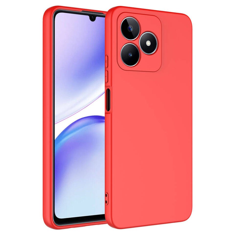 Realme C53 Kılıf Kadife İç Yüzey Yumuşak Dokulu Kamera Korumalı Kapak (MARA) Kırmızı
