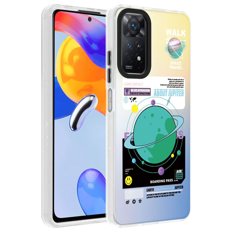 Xiaomi Redmi Note 12 Pro 4G Kılıf Kamera Çıkıntılı Desenli Tasarımlı Sert Kapak (Dragon) Gezegen